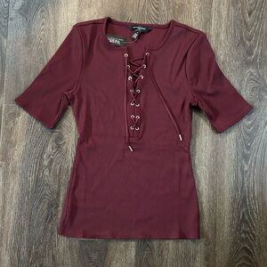 WHBMFORME Lace Up Top